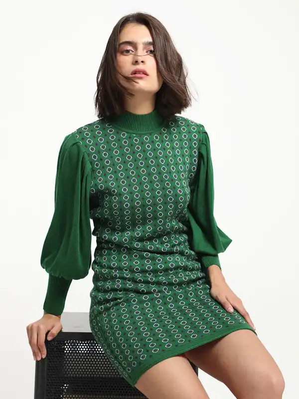 winter dresses myntra Season global-end_use-Occasion Boho Olive Green Long size:XS/S