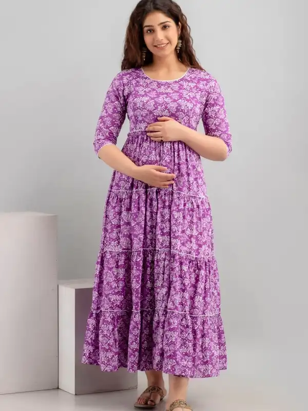 knee length dresses for ladies Fuchsia Pink Indo Western Dress for Women  Plum and Peaches