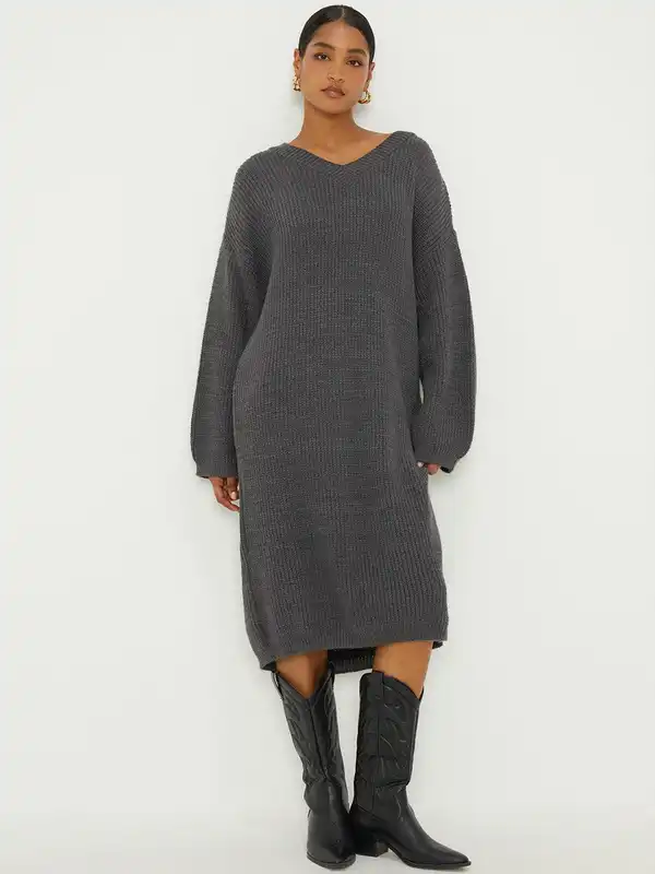 dorothy perkins grey dress Grey Marl Dorothy Perkins Brushed Soft Touch Ruched Front Mini Dress