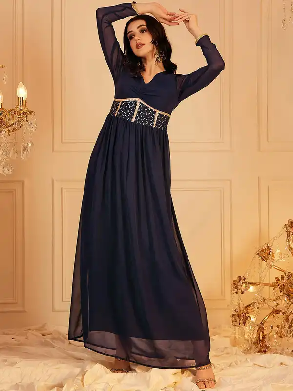 sachin and babi light blue dress Trendy Evening Party Ensembles with Zari, Sequins, Metallics in Indian Ethnic  Wear main image 0