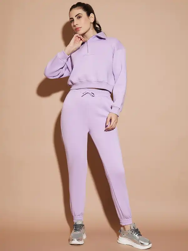 Lavender Crop Sweater - Buy Lavender Crop Sweater online in India