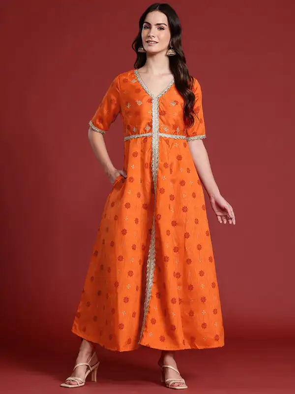 strapless open back dress Buy Carrot Orange Midi Dress for women