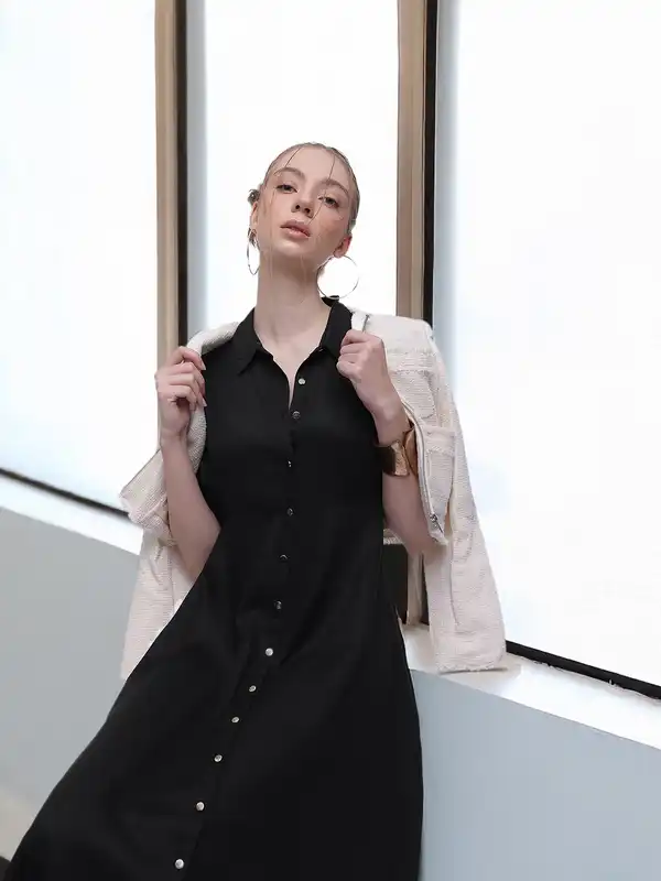 chinese dress ladies Theresa Dress | Puff Sleeve Midi Dress main image 1