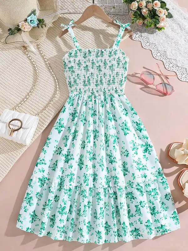 green emerald velvet dress Summer Green Chiffon Long Sleeve Floral Dress C4107 Green / M