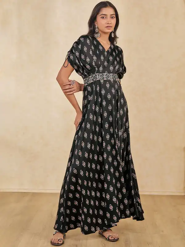 chinese dress ladies MARISSA BLACK GGT SLEEVE MAXI DRESS – DISSH main image 0