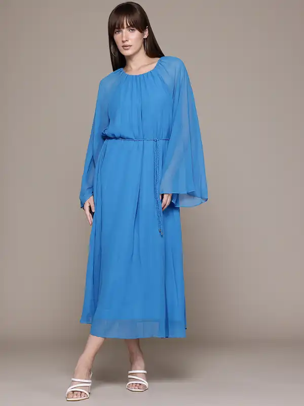 knee length dresses for ladies Mango flowy long dress – HotBrandDeals main image 1