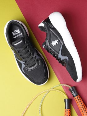 Red Tape Men Black Solid Regular Sneakers