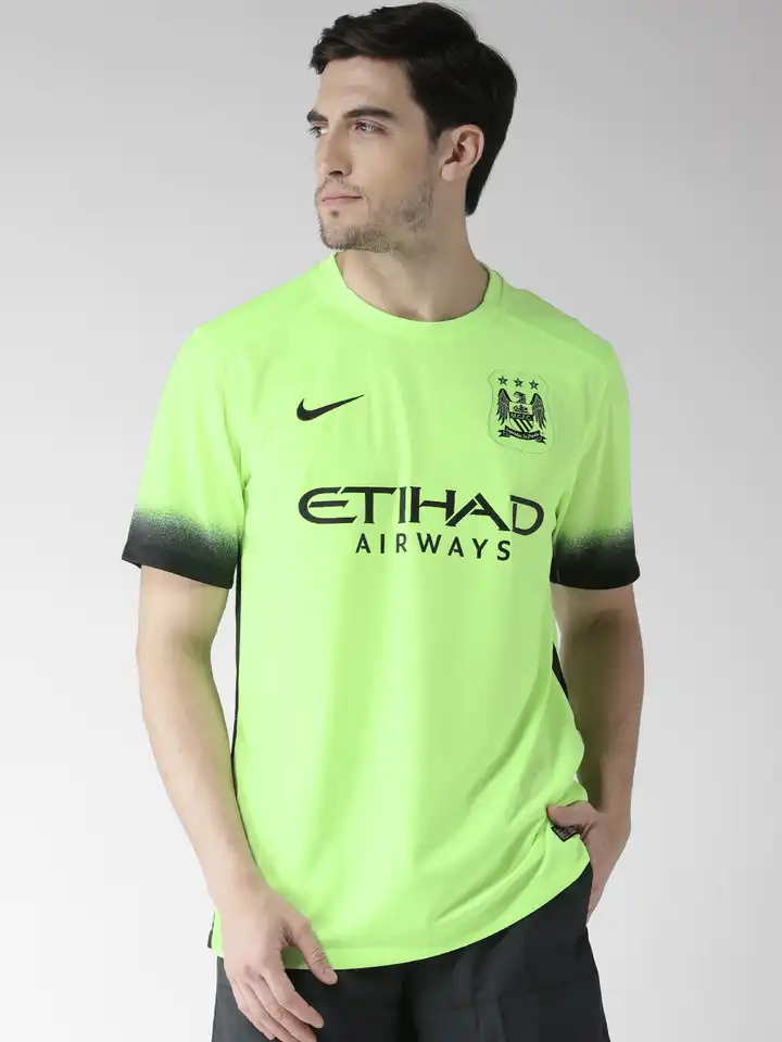 black and lime green nike t shirt