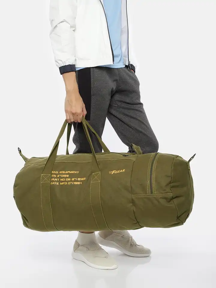 Buy F Gear Unisex Olive Printed Soldier Canvas Travel Duffel Bag