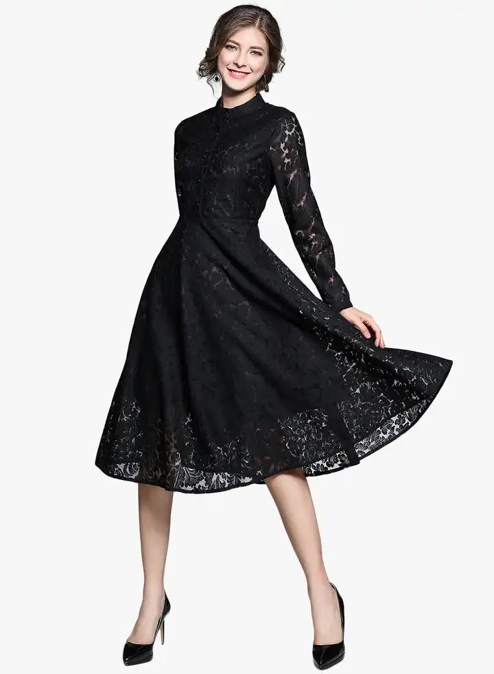 Buy JC Collection Women Black Lace Fit and Flare Dress - Dresses for Women  11033244 | Myntra