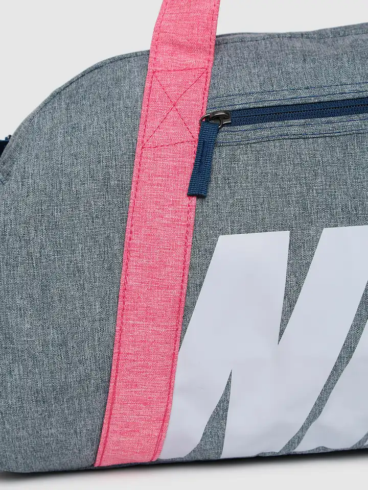 grey and pink nike bag