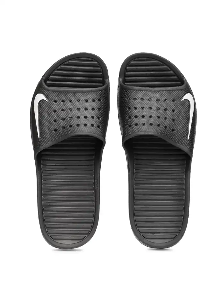 black sunflower nike slides