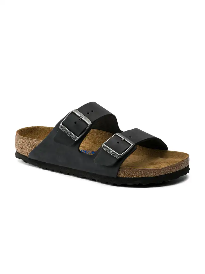 Buy Birkenstock Arizona Soft Footbed Black Regular Width Oiled