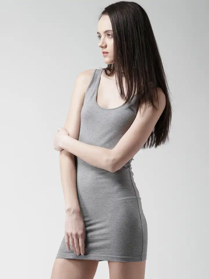 Buy FOREVER 21 Grey Melange Bodycon Dress - Dresses for Women 1149494 |  Myntra