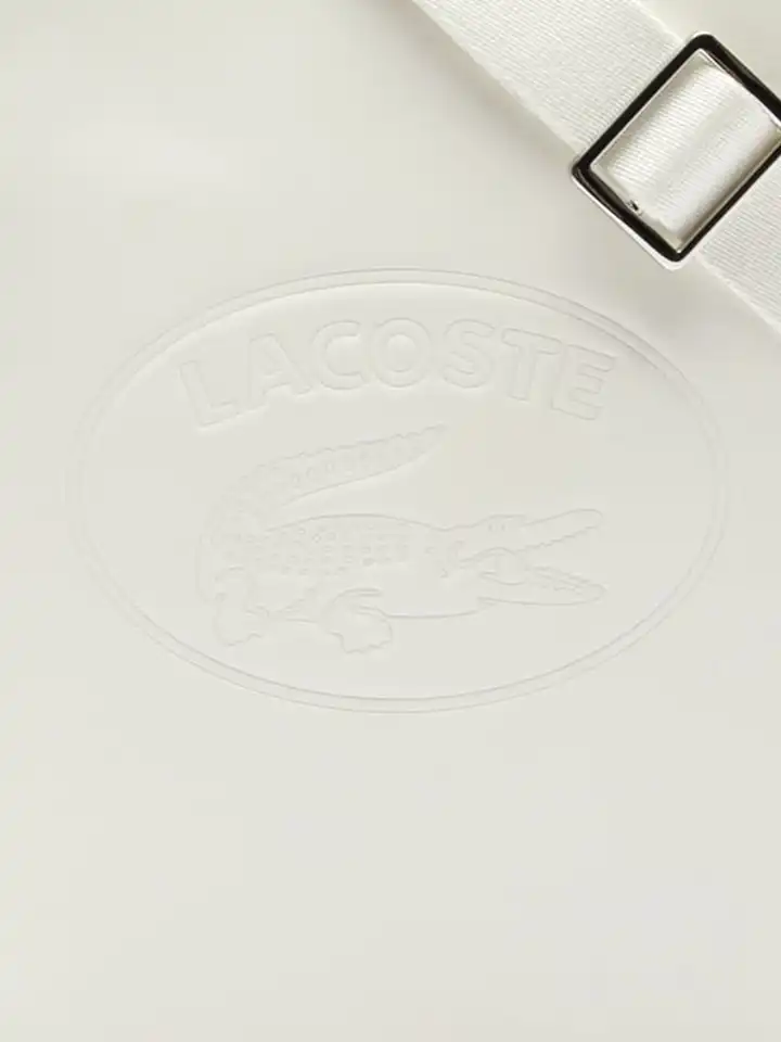 LACOSTE EDUCATION ボディバッグ ホワイト Buy Lacoste White Supple Leather Medium Weekend Duffle Bag at Best