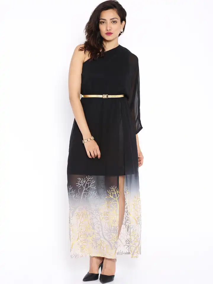 Buy Global Desi Black Printed One-Shoulder Maxi Dress - Dresses for Women 1225759 | Myntra Buy Global Desi Black Printed One-Shoulder Maxi Dress - Dresses for Women 1225759 | Myntra