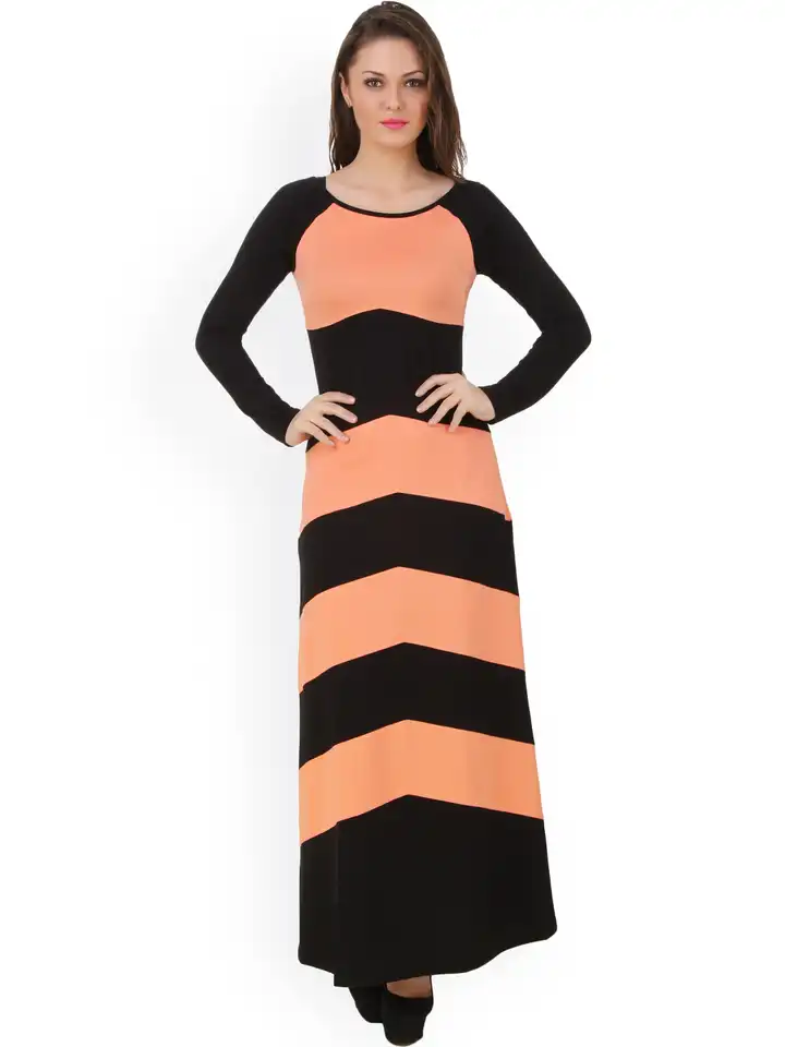 strapless open back dress Balmain striped black and orange dress – Loop Generation