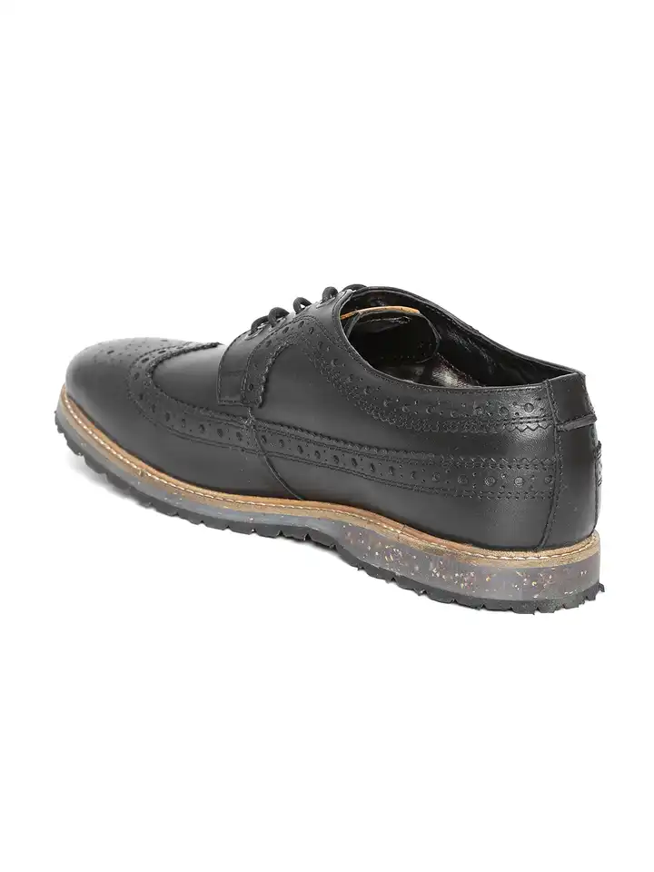 Buy Original Penguin Men Black Leather Brogue Casual Shoes  display picture 2