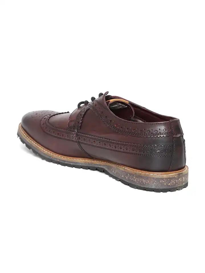 Buy Original Penguin Men Dark Brown Leather Brogue Casual  display picture 1
