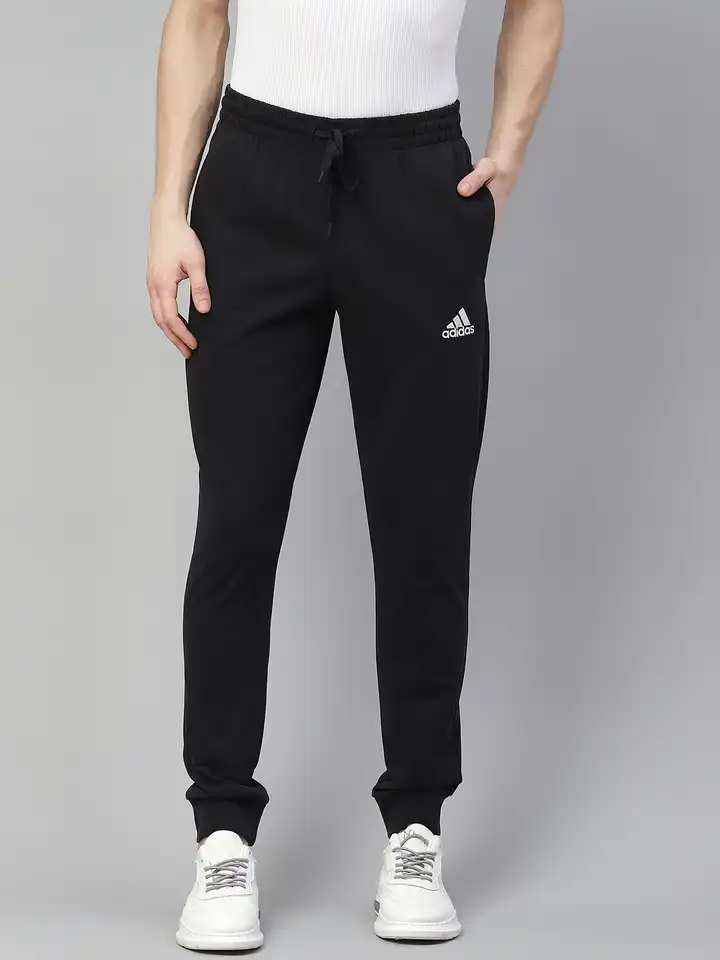 8YARDS Ribbed Joggers Black M 【完売品】 Buy ADIDAS Men Black Solid Essentials Single Jersey Tapered Cuff