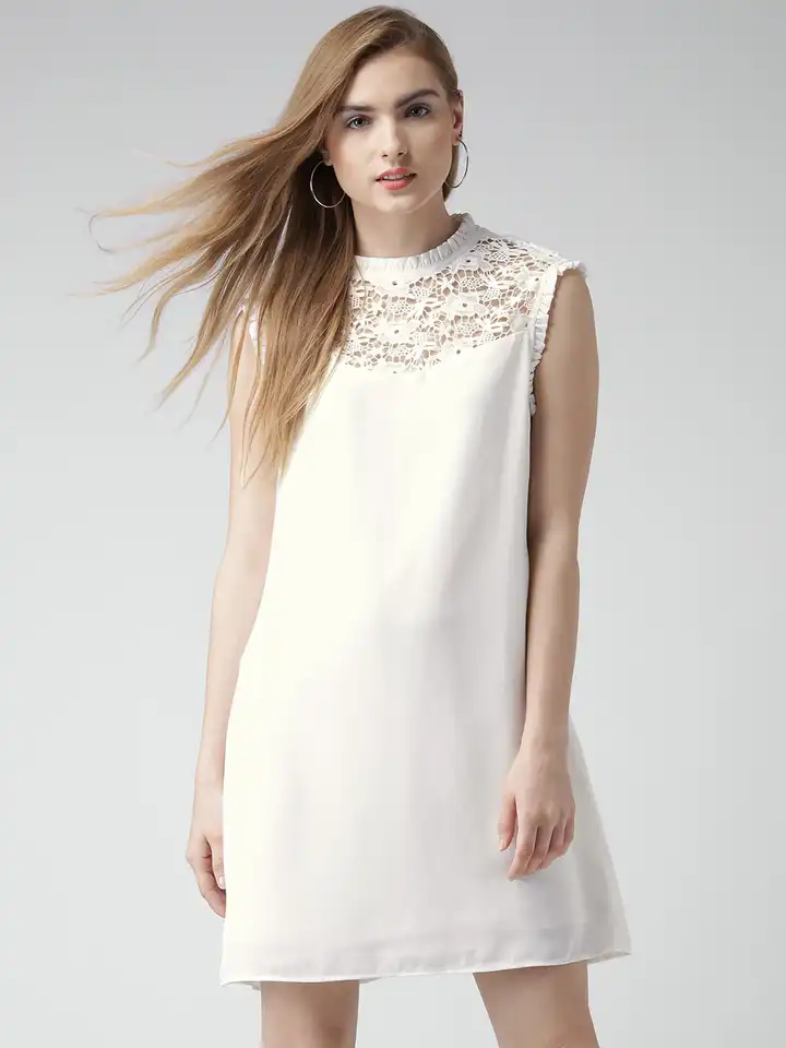 chinese dress ladies Little Flowers White Lace Dress