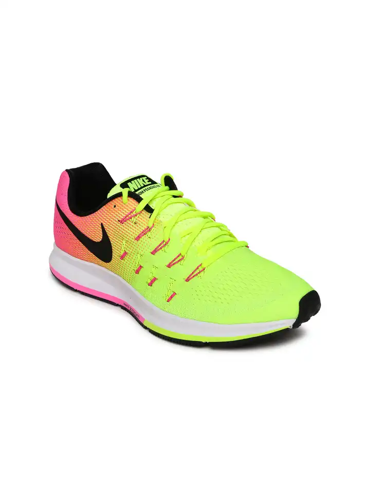 green pink and yellow nikes
