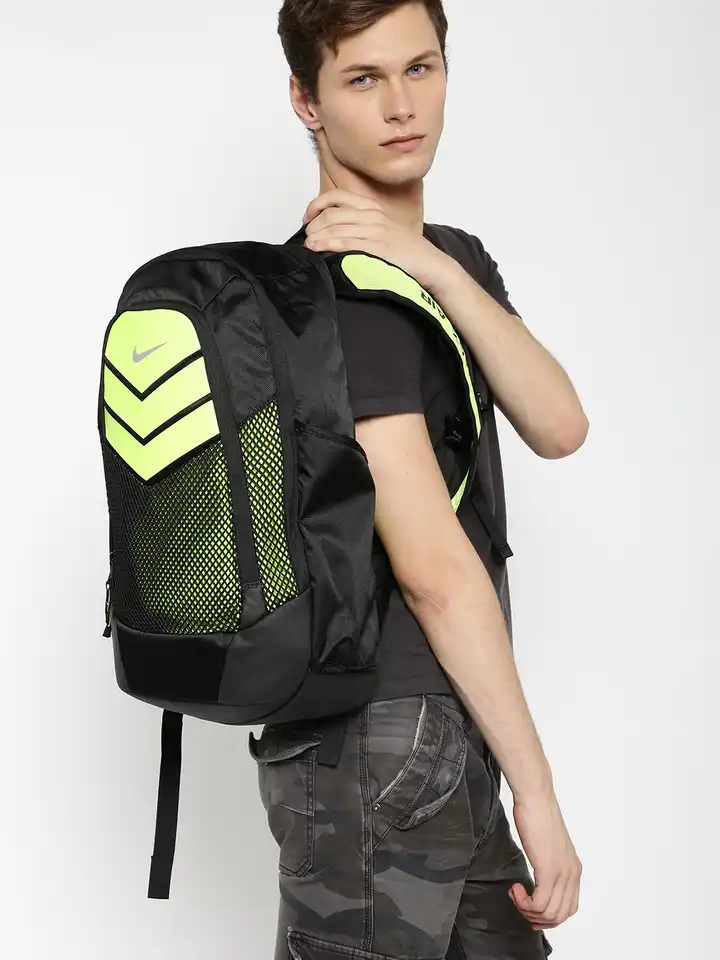 neon green backpack nike