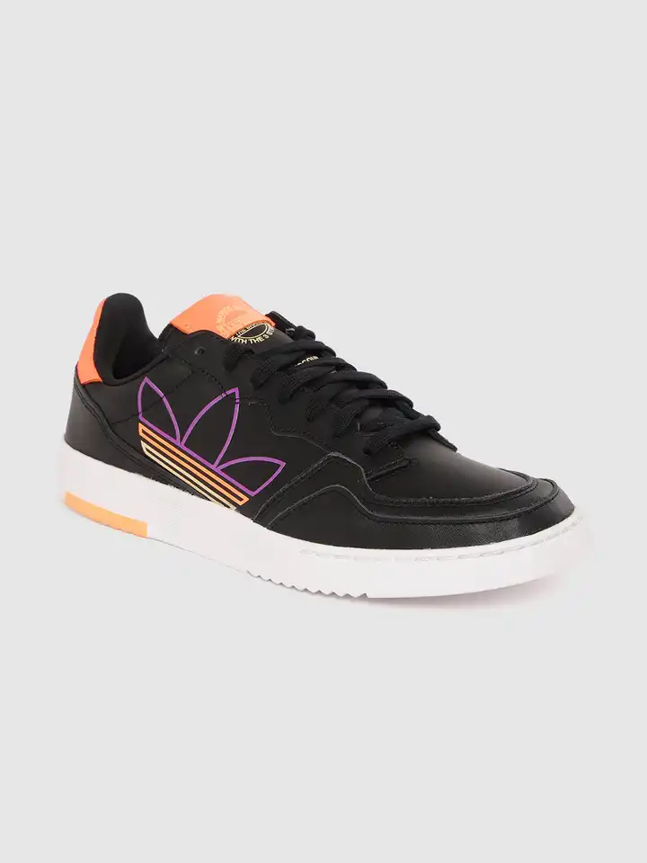 Buy ADIDAS Originals Men Black & Purple Brand Logo Print Leather Supercourt  Sneakers - Casual Shoes for Men 14270494 | Myntra