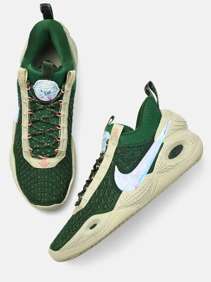 nike green and white basketball shoes