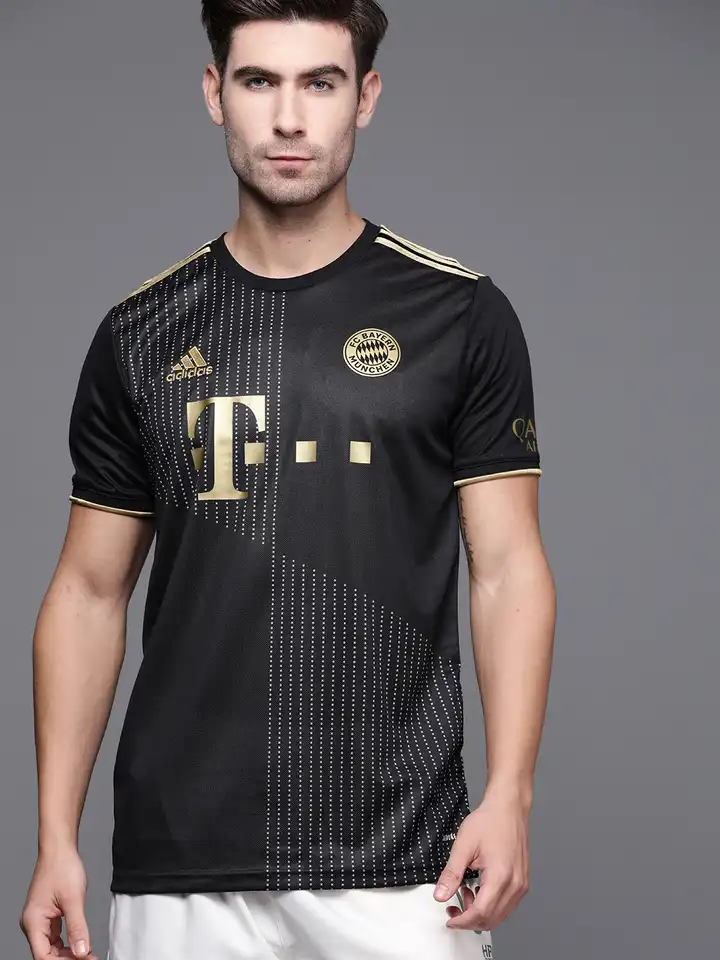 Buy ADIDAS Men Black FC Bayern 21/22 Away Jersey Football T-shirt