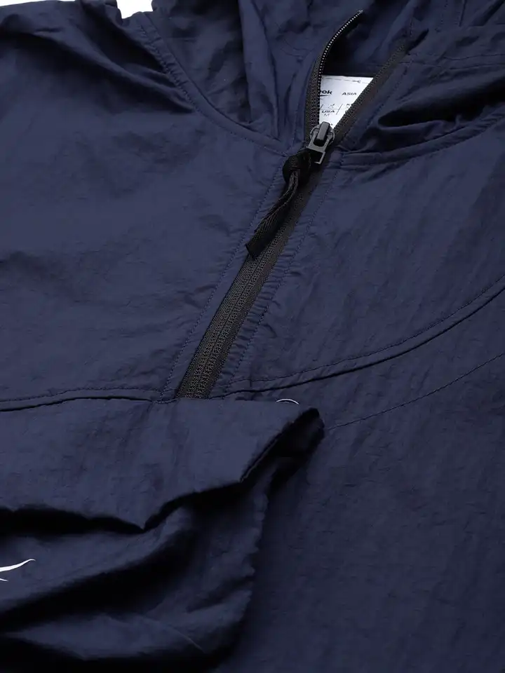 Buy Reebok Men Navy Training Road Trip Woven Packable Hooded