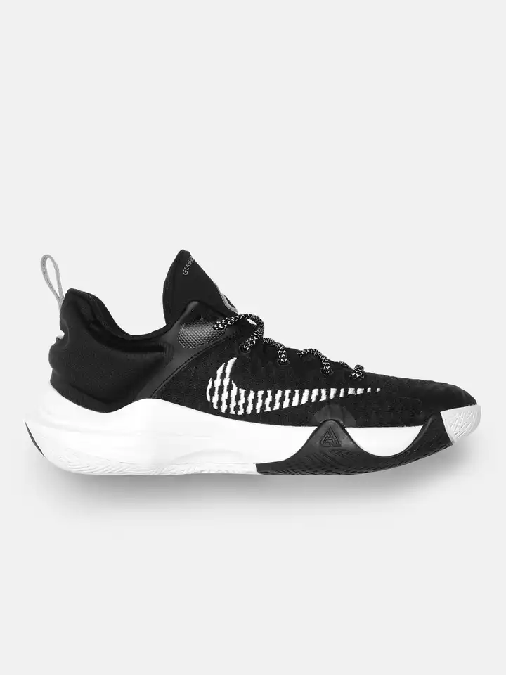 black and white giannis shoes
