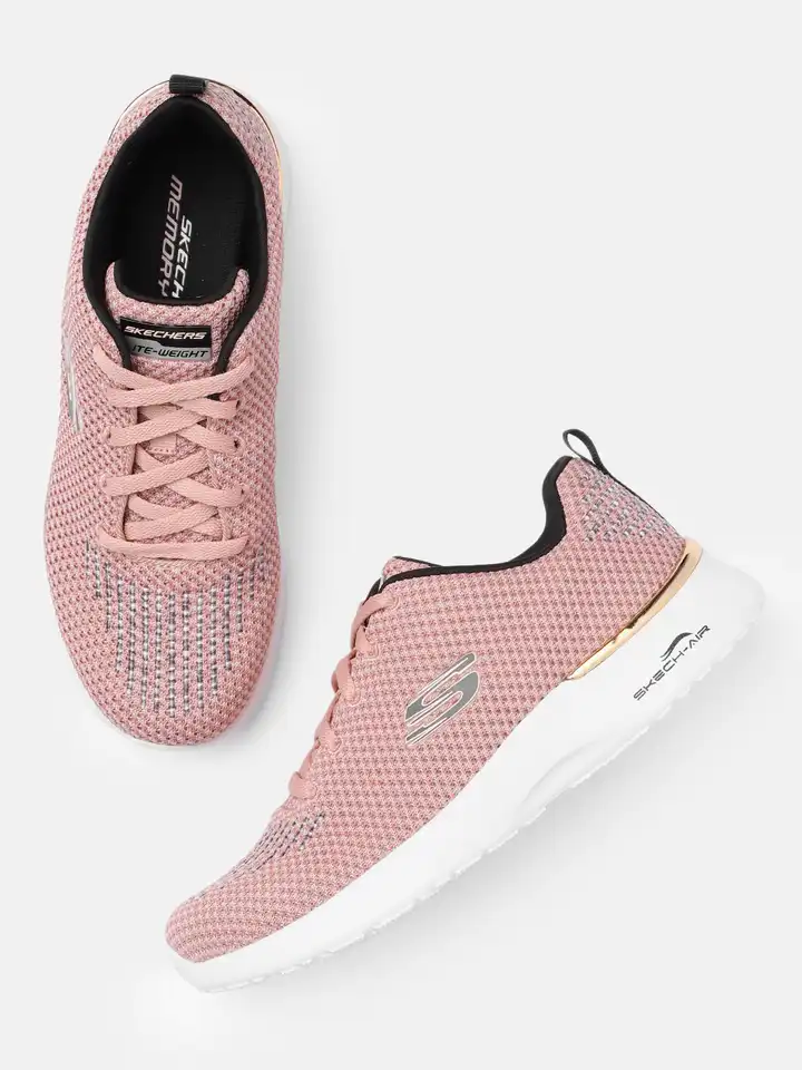 skechers air cooled memory foam pink