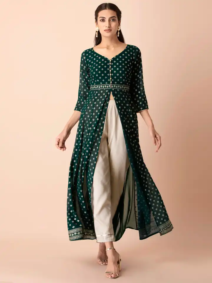 green emerald velvet dress Buy Indya Green Floral Printed Halter Neck Georgette Kurta Online