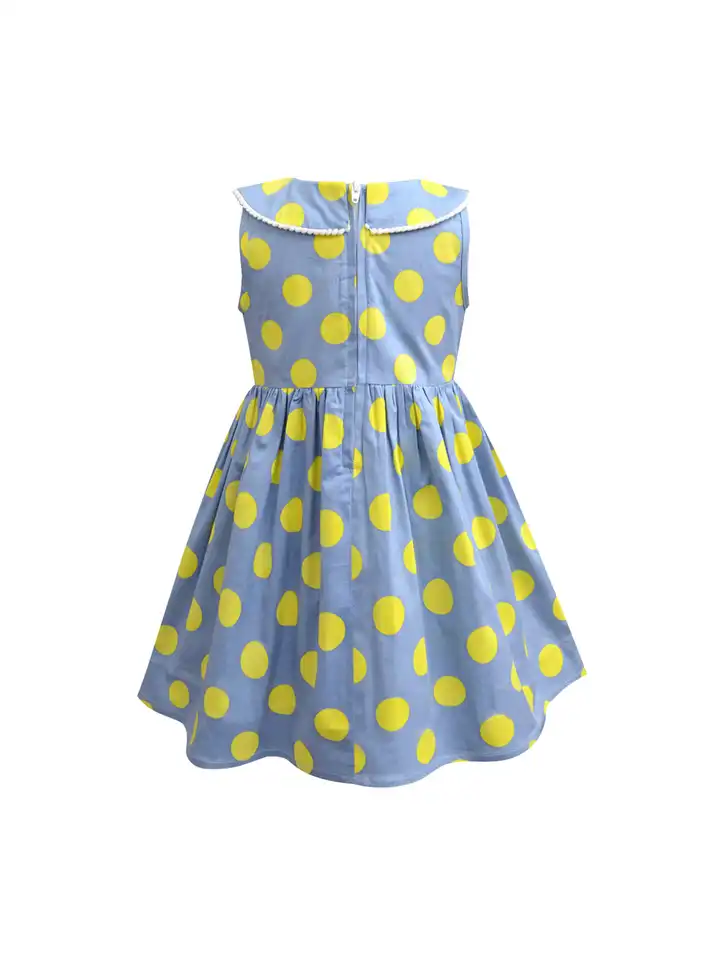 blue dress with yellow polka dots Navy Yellow Polka Dot Shirt Dress main image 0