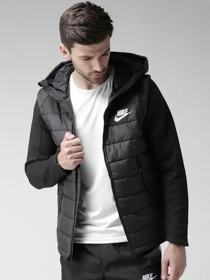 nike black padded coat