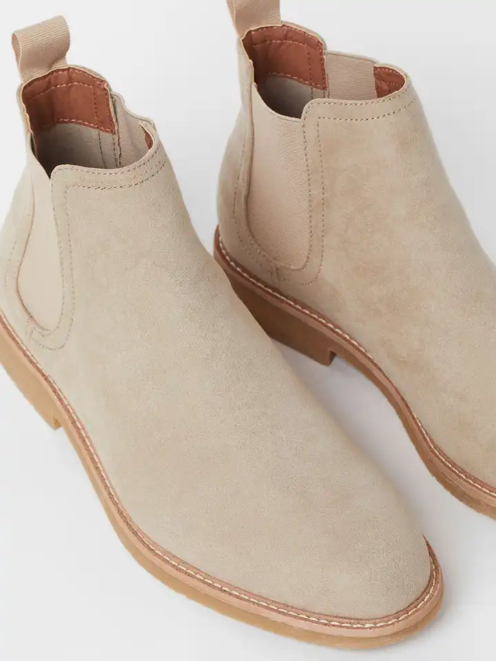 Buy H&M Men Beige Chelsea Boots - Casual Shoes for Men 15960548