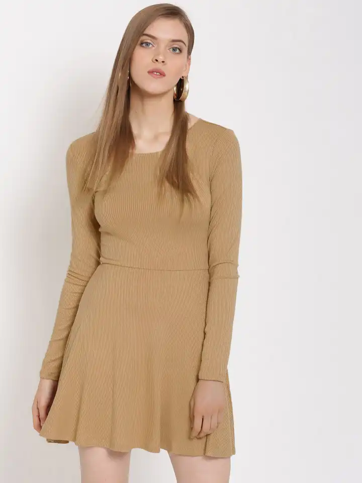slim fit dress slacks Plus Size Denim Fit & Flare Mini Dress main image 0