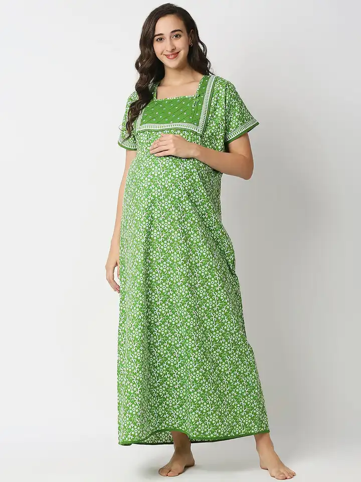 chinese dress ladies Premium Cotton Maternity and Feeding Gown Kurtis for Women – Sigma Trends main image 1