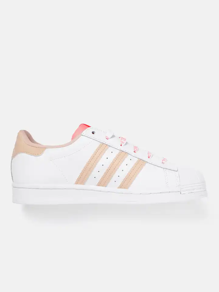 Buy ADIDAS Originals Women White & Pink Leather Superstar 3 Striped  Sustainable Sneakers - Casual Shoes for Women 16558314 | Myntra