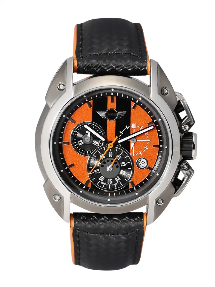 Buy MINI Men Orange & Black Chronograph Dial Watch MINI24