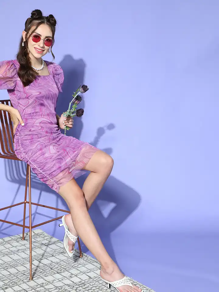open lace back dress Petra Bodycon Printed Maxi Dress Grape | Wedding Guest Dress | Bodycon main image 1