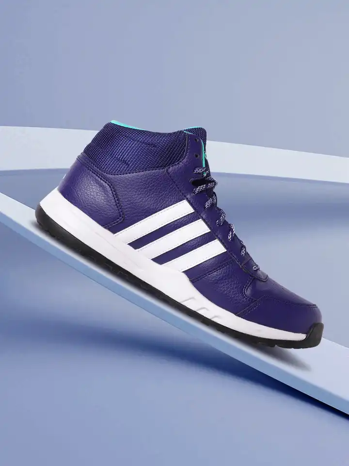 purple and white adidas basketball shoes