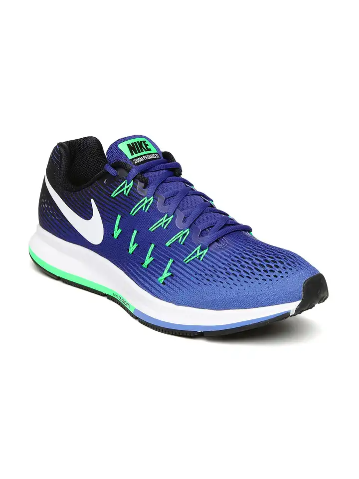 nike men blue air zoom pegasus 33 running shoes