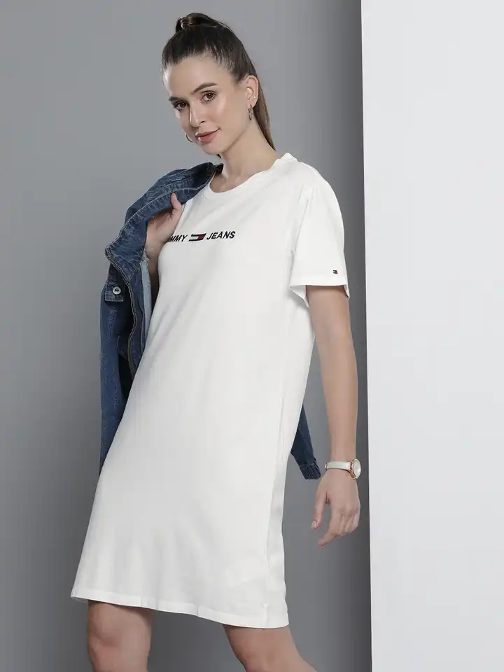 Buy Tommy Hilfiger White Embroidered T-shirt Dress - Dresses for Women 17278536 | Myntra Buy Tommy Hilfiger White Embroidered T-shirt Dress - Dresses for Women 17278536 | Myntra