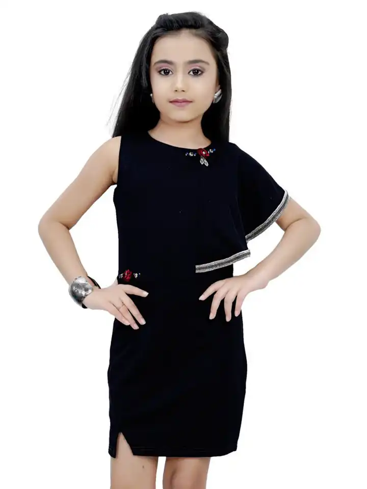 navy blue dress for baby girl Navy Collar Neckline Mini Dress – Carrie Dunham main image 1