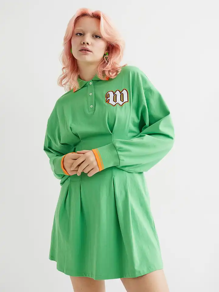 Buy H&M Women Lime Green Cotton Shirt Dress - Dresses for Women 17636888 |  Myntra