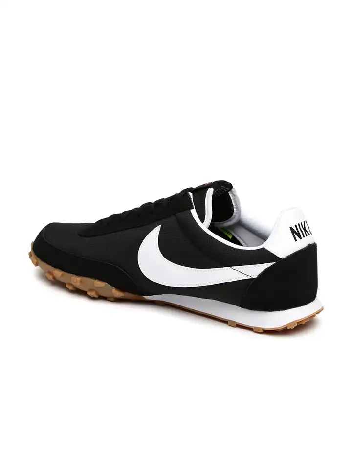 nike waffle racer black white