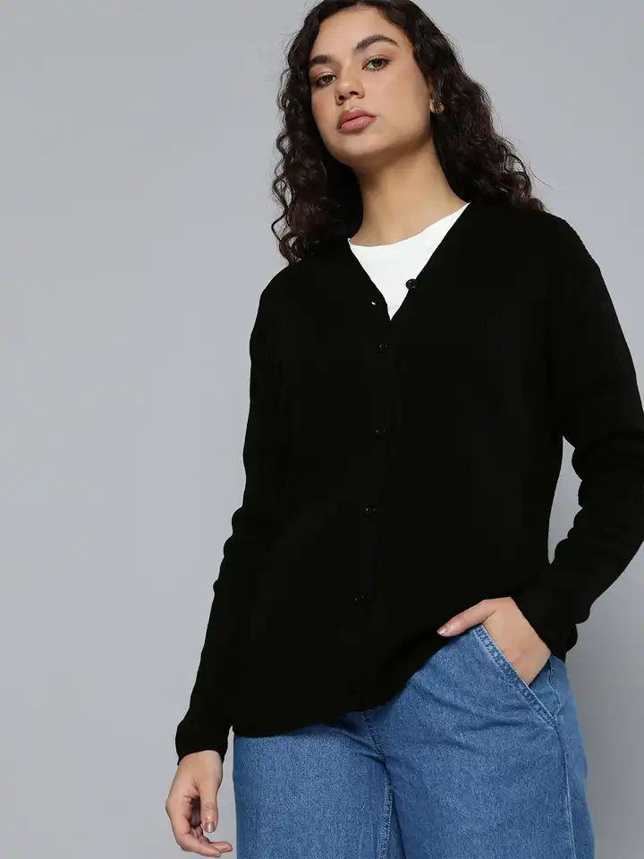 black shawl cardigan women's