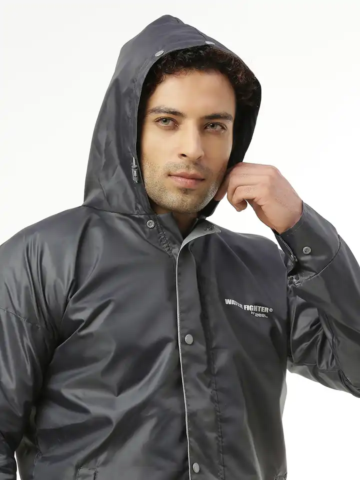 Buy Zeel Men Grey Solid Reversible Raincoat Rain Trousers Rain